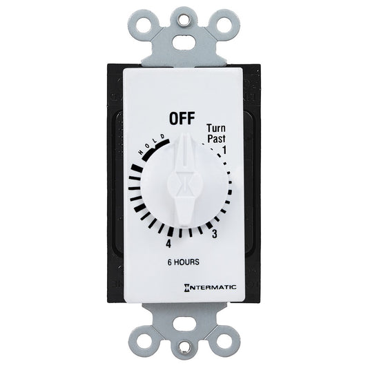 Intermatic 125-277 VAC 6 Hour Max 50/60 HZ White Decorator Spring Wound Countdown Timer FD6HHW