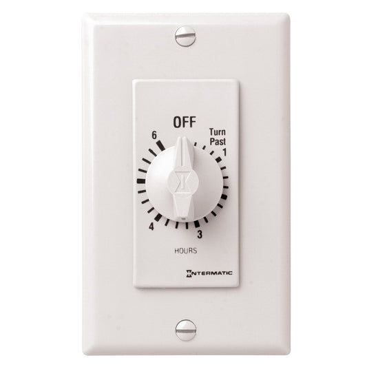 Intermatic 125-277 VAC 6 Hour Max 50/60 HZ White Decorator Spring Wound Countdown Timer FD6HW