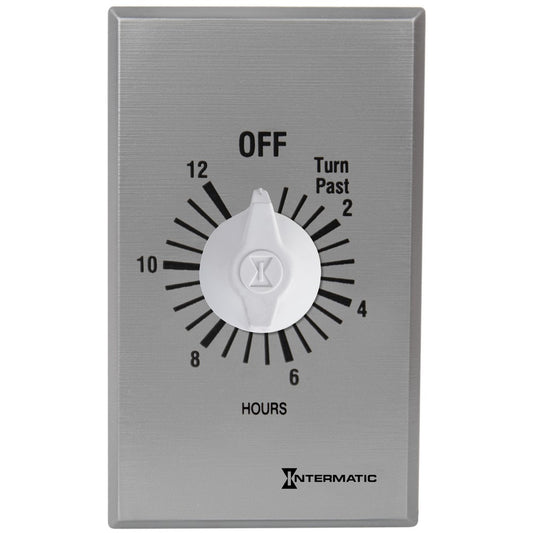 Intermatic 125-277 VAC 12 Hour Max 50/60 HZ Silver Commercial Spring Wound Countdown Timer FF12HC