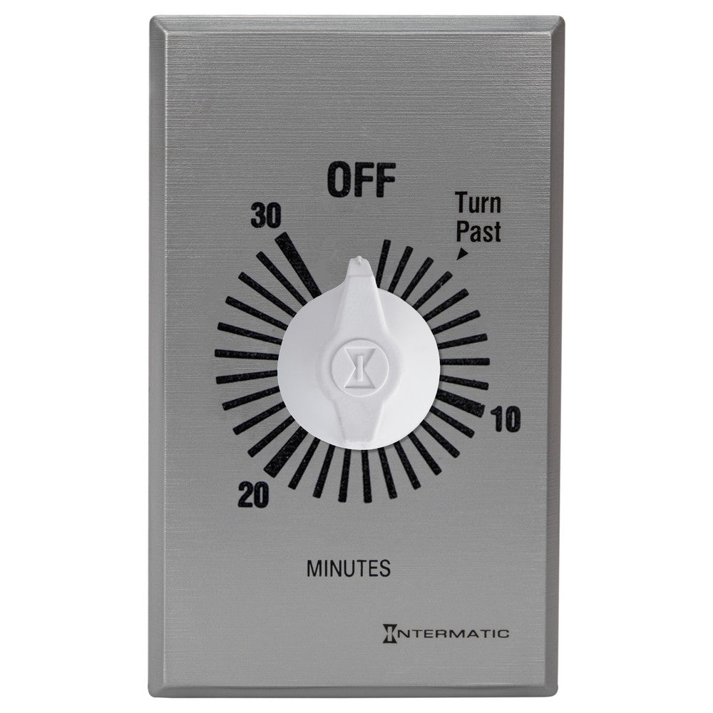 Intermatic 125-277 VAC 30 Minute Max 50/60 HZ Silver Commercial Spring Wound Countdown Timer FF330M