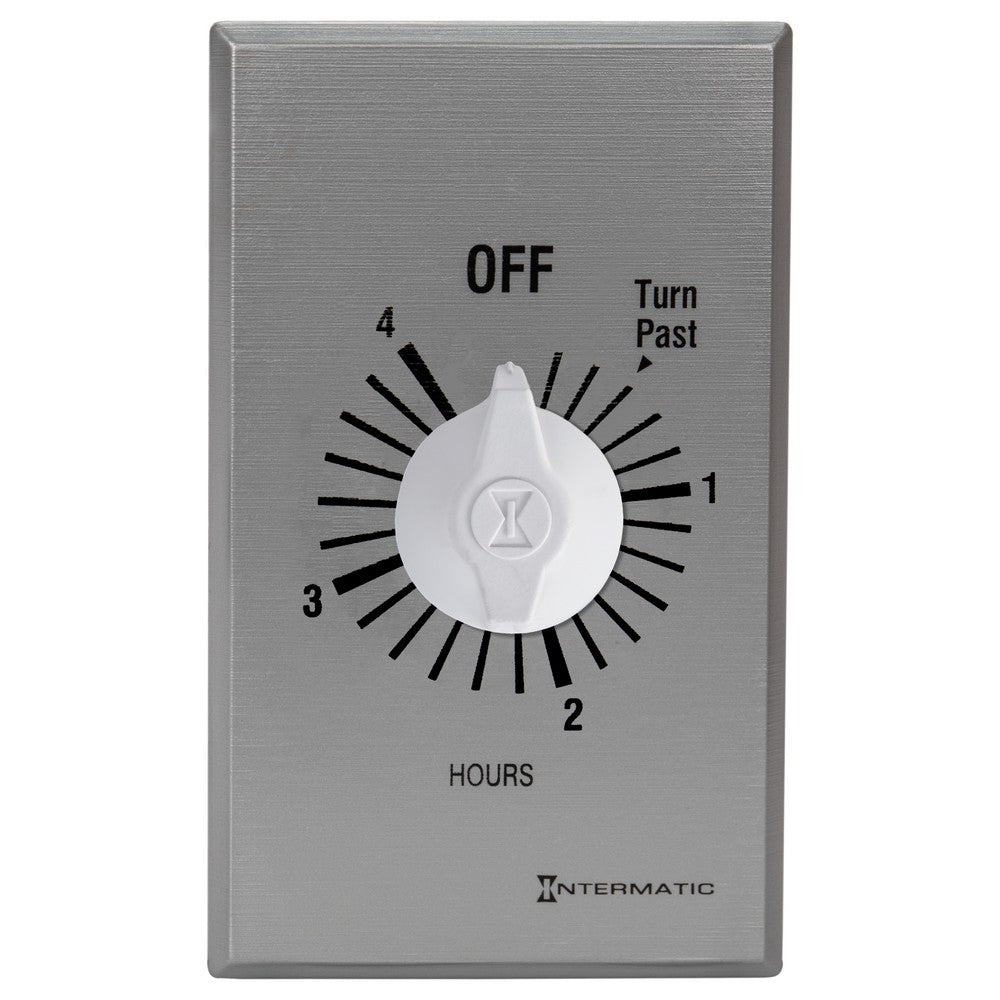 Intermatic 125-277 VAC 4 Hour Max 50/60 HZ Silver Commercial Spring Wound Countdown Timer FF34H