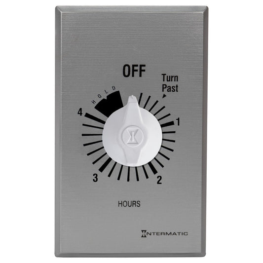 Intermatic 125-277 VAC 4 Hour Max 50/60 HZ Silver Commercial Spring Wound Countdown Timer FF34HH