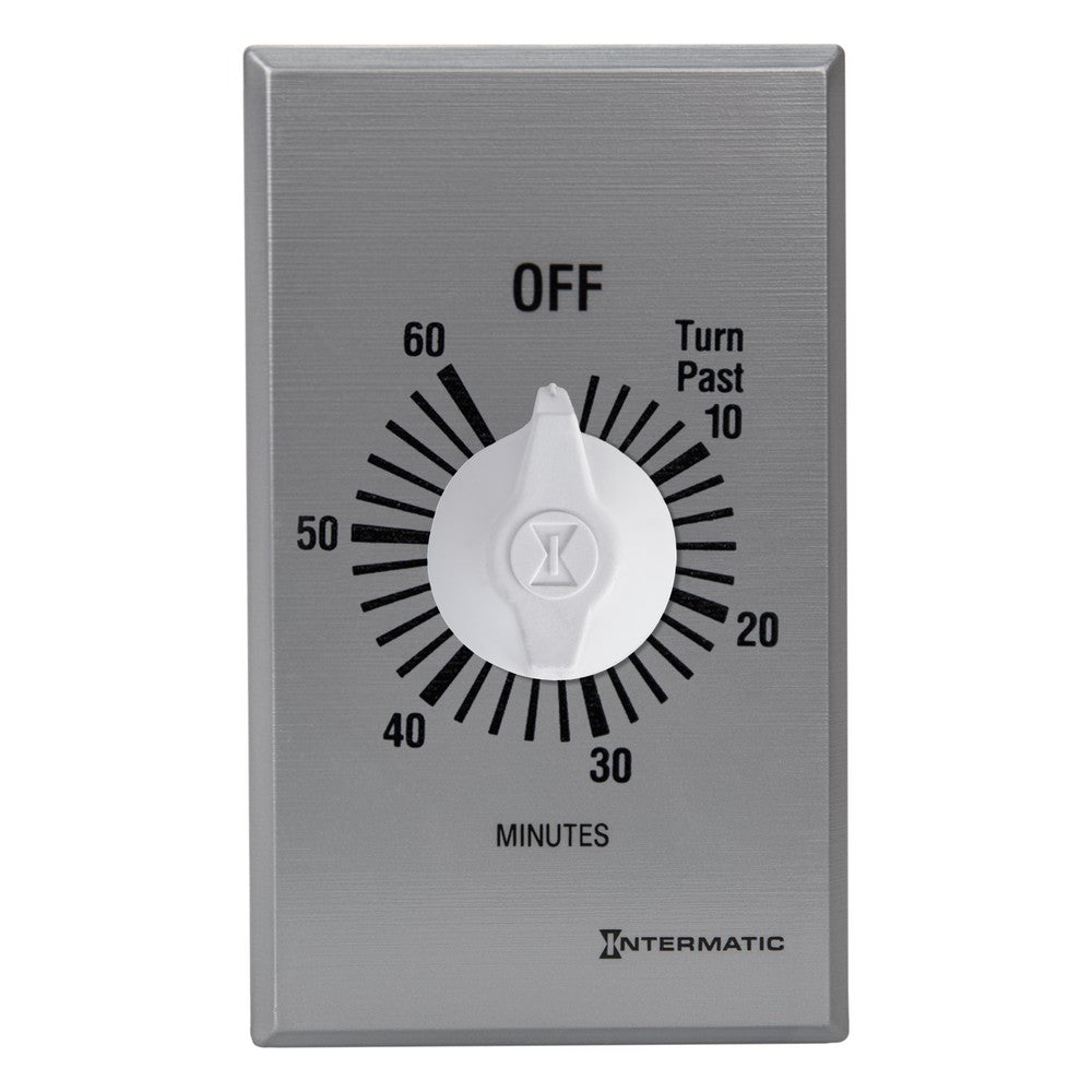 Intermatic 125-277 VAC 60 Minute Max 50/60 HZ Silver Commercial Spring Wound Countdown Timer FF460M