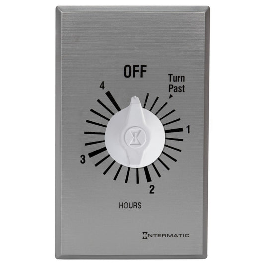 Intermatic 125-277 VAC 4 Hour Max 50/60 HZ Silver Commercial Spring Wound Countdown Timer FF4H