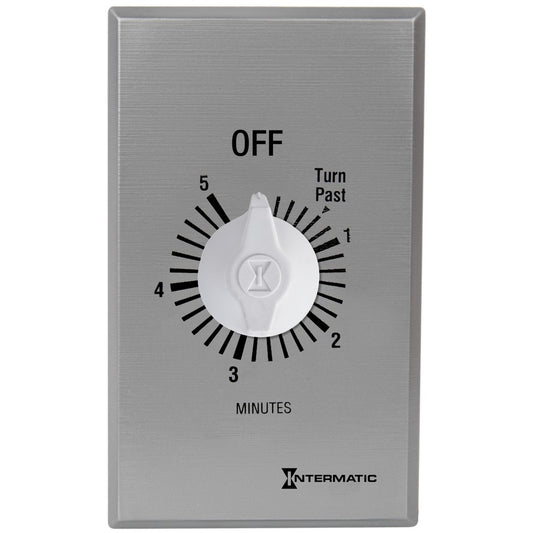 Intermatic 125-277 VAC 5 Minute Max 50/60 Hz Silver Commercial Spring Wound Countdown Timer FF5M