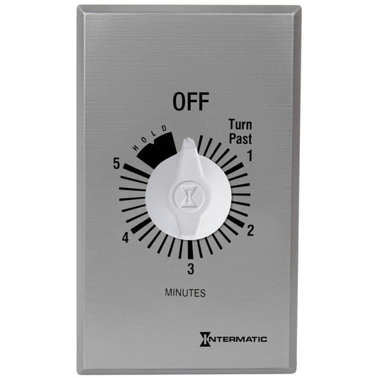 Intermatic 125-277 VAC 5 Minute Max 50/60 Hz Silver Commercial Spring Wound Countdown Timer FF5MH