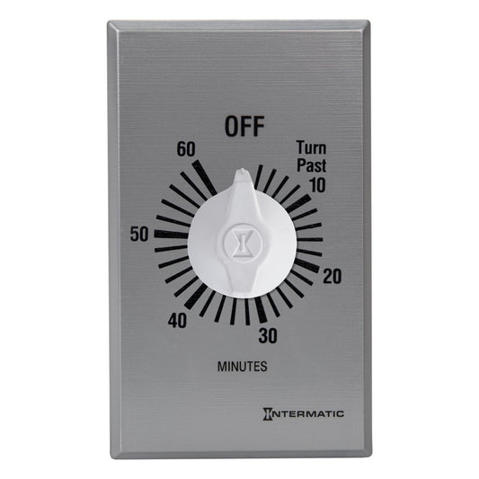 Intermatic 125-277 VAC 60 Minute Max 50/60 Hz Silver Commercial Spring Wound Countdown Timer FF60MC