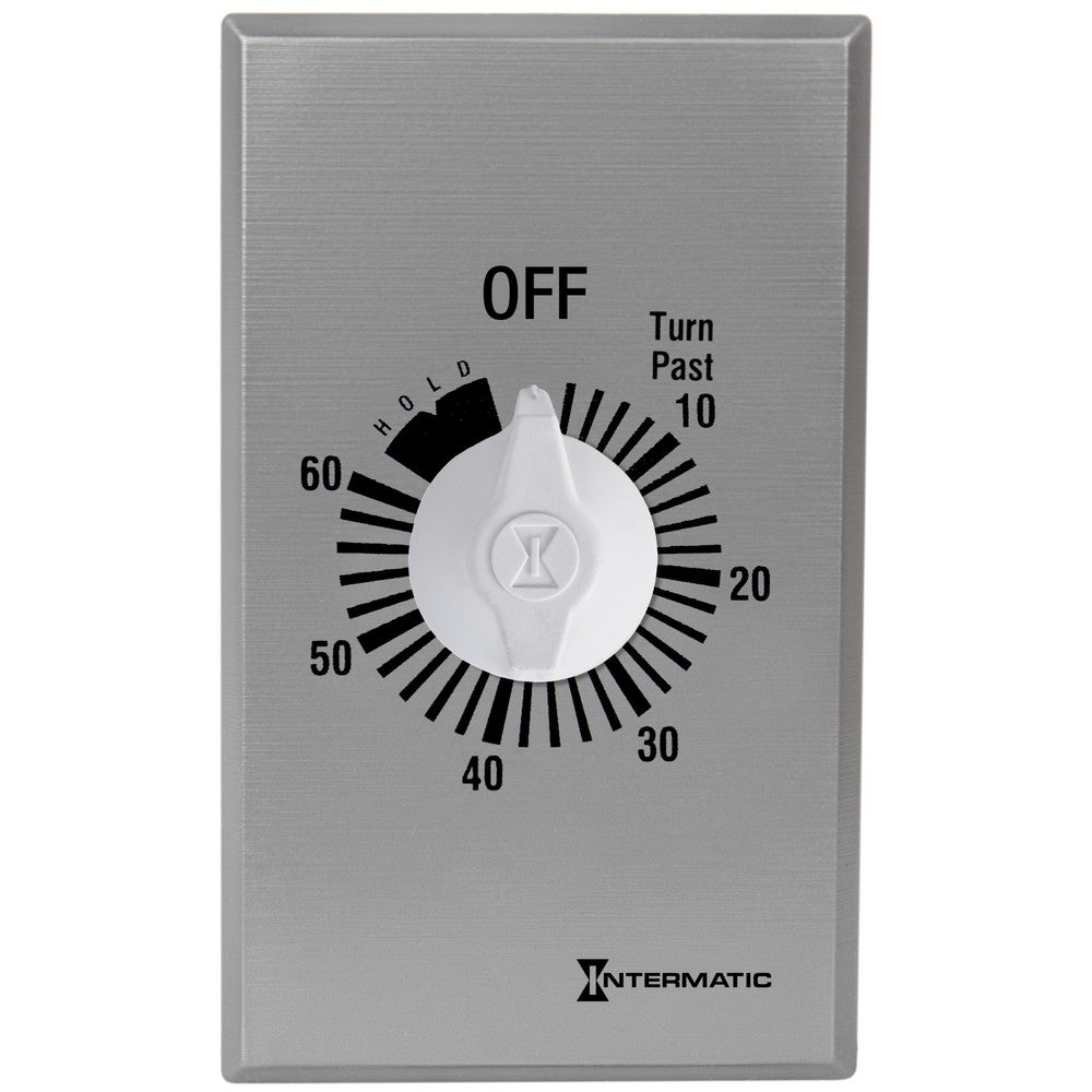 Intermatic 125-277 VAC 60 Minute Max 50/60 Hz Silver Commercial Spring Wound Countdown Timer FF60MHC