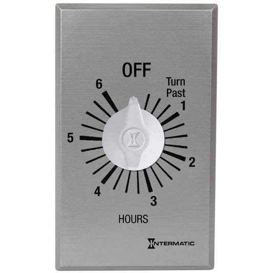 Intermatic 125-277 VAC 6 Hour Max 50/60 Hz Silver Commercial Spring Wound Countdown Timer FF6H