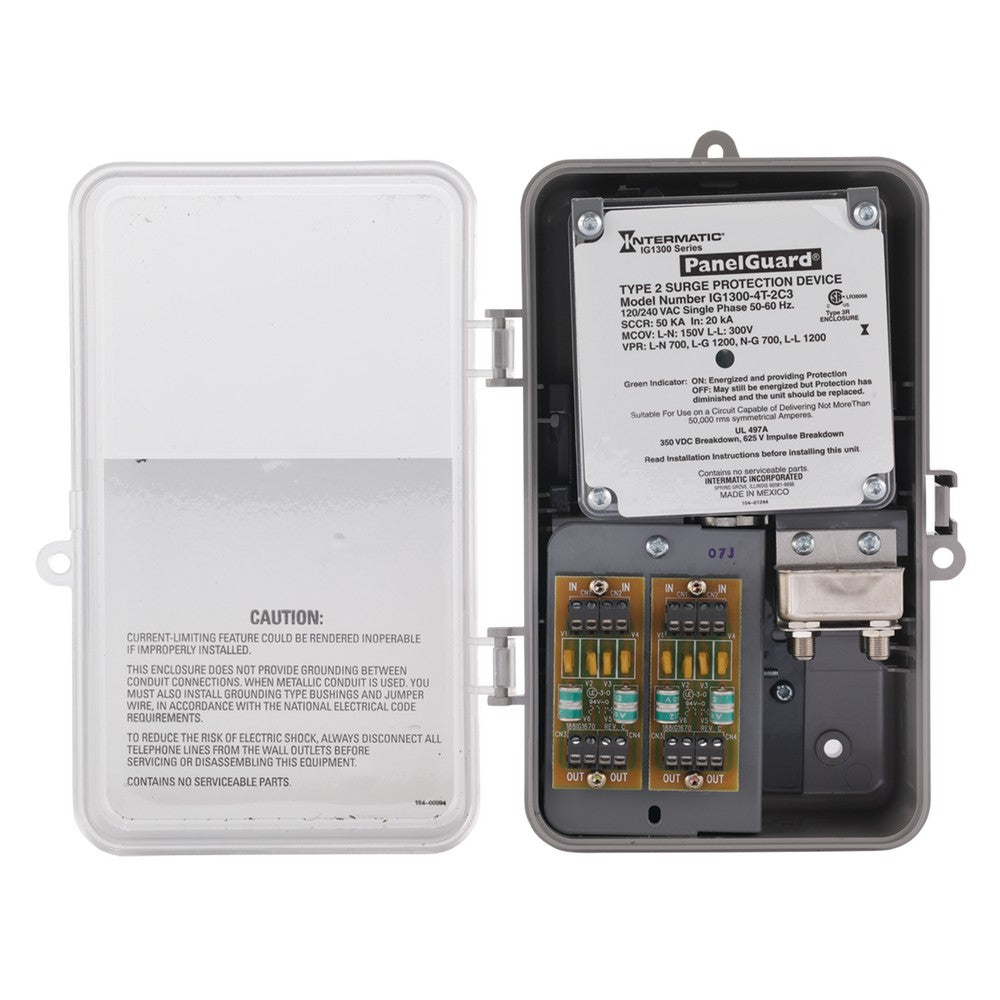Intermatic 120/240 VAC 6-Mode Surge Protective Device IG1300-4T-2C3