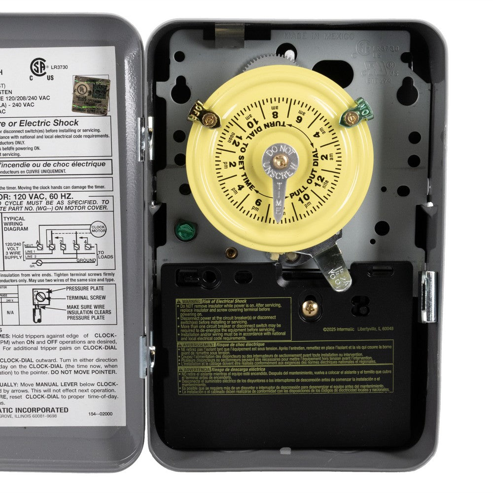 Intermatic 208-277 VAC 24-Hour 60HZ Metal Mechanical Time Switch T104