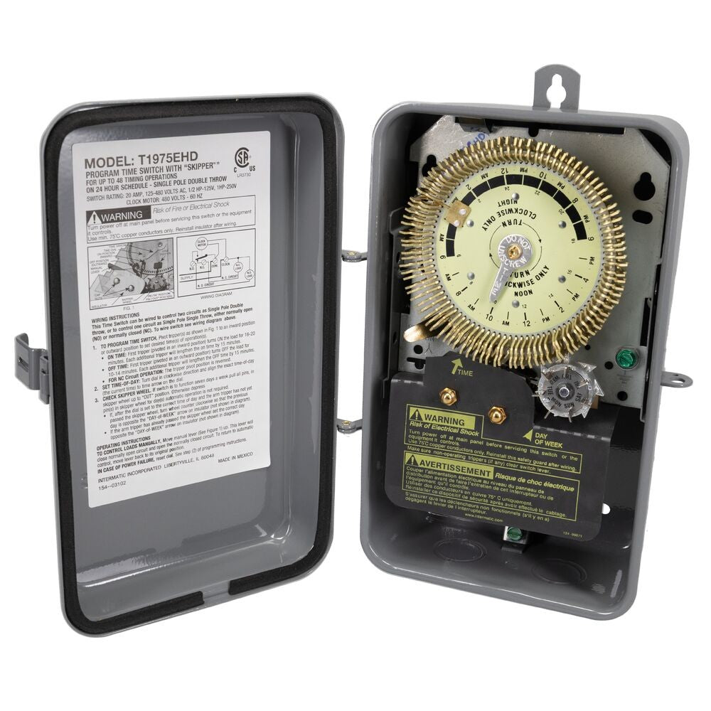 Intermatic 480 VAC 60Hz Indoor Mechanical Time Switch T1975EHD