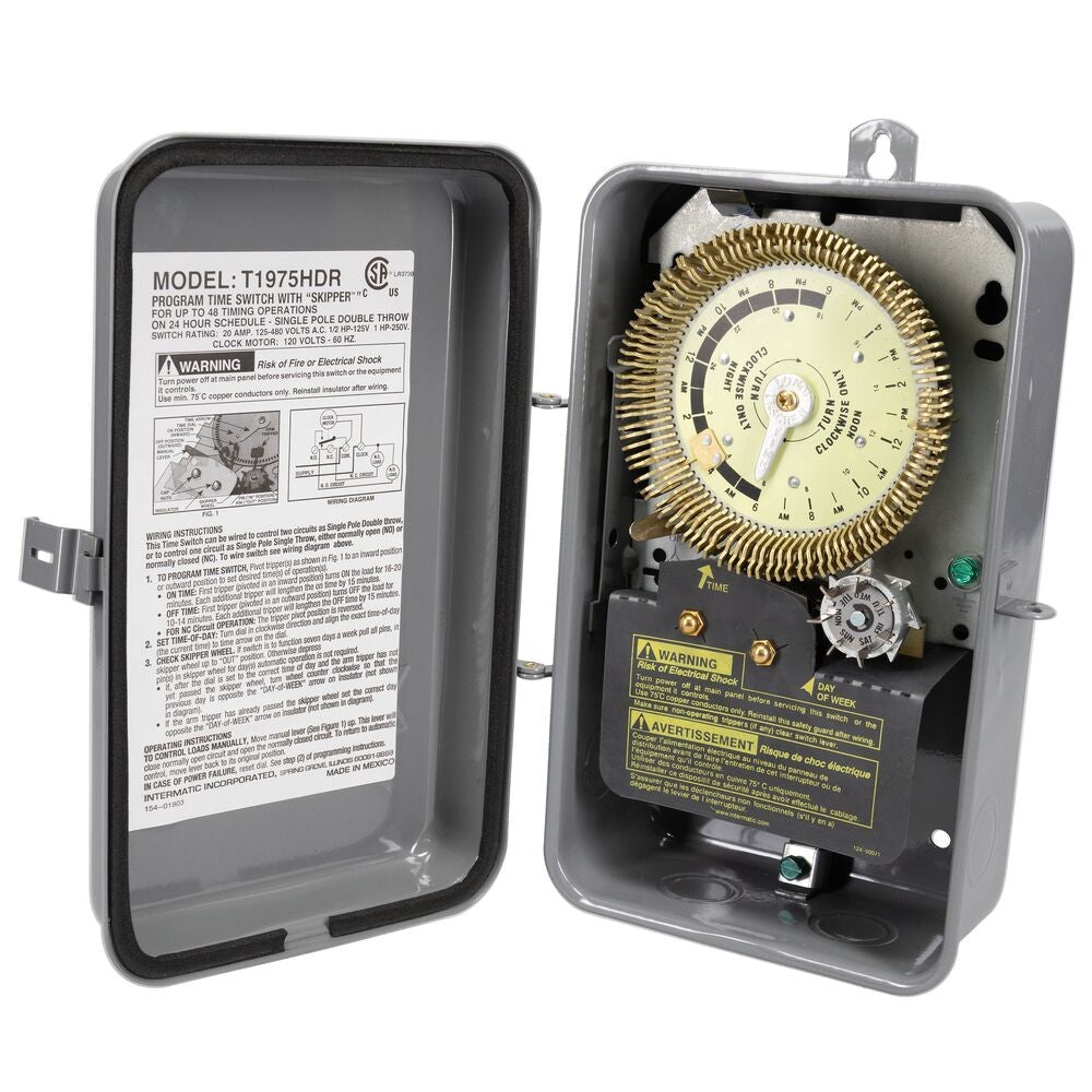 Intermatic 125 VAC 60Hz Outdoor Mechanical Time Switch T1975HDR