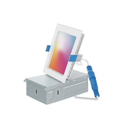 Lighting Spot 26 4 in. 9W 600lm 5CCT selectable Square Canless White Smart LED Retrofit Downlight LS-CS-4-SQ-RGB