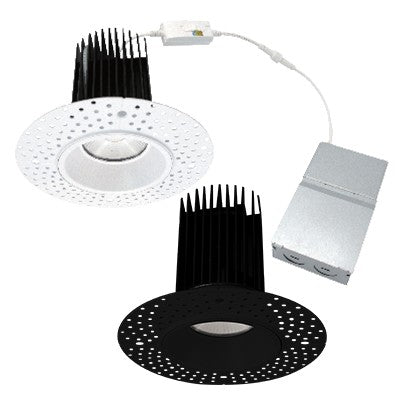 Lighting Spot 26 4 in. 18W 1500lm 120V 5CCT selectable Round Smooth Trimless Canless Black Recessed Trim LS-CS-4RTL-S-18W-...