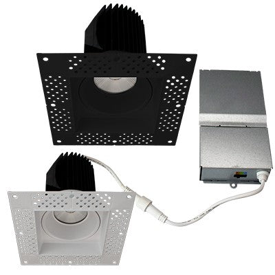 Lighting Spot 26 4 in. 18W 1500lm 120V 5CCT selectable Square Smooth Trimless Canless White Recessed Trim LS-CS-4SQTL-S-18...