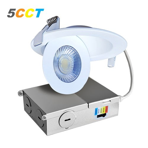 Lighting Spot 26 6 in. 13W 1000lm 5CCT selectable Gimbal Canless Black Canless LED Downlight LS-RGDL-6-5CCT-BL