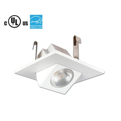 Lighting Spot 26 2 in. 9W 3000K Square Adjustable White LED Recessed Downlight LSL-2-247-3K