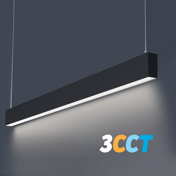 Lighting Spot 26 8 ft. 80W 3CCT (30K/40K/50K) Black LED Linear Light LSS-8-3CCT-BL