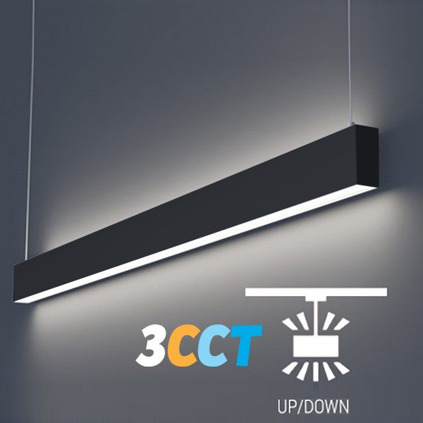 Lighting Spot 26 4 ft. 40W 3CCT (30K/40K/50K) Black Linear Light Up Light Option LSS-UP4-3CCT-BL