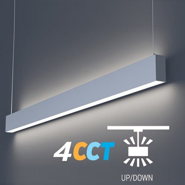 Lighting Spot 26 4 ft. 20W/30W/40W/50W 30K/35K/40K/50K White Linear Light Up Light Option LSS-UPD-4WT-4CCT-WH