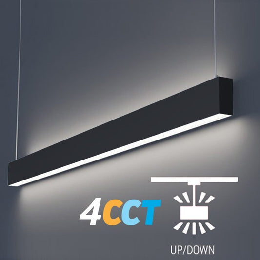 Lighting Spot 26 8 ft. 40W/60W/80W/100W 30K/35K/40K/50K Black Linear Light Up Light Option LSS-UPD-8WT-4CCT-BL
