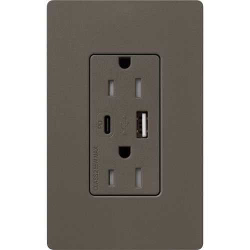 Lutron SCR-15-ACTR-TF USB Receptacle