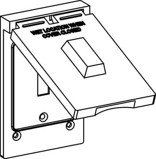 Orbit 1-Gang White Toggle Switch Weatherproof Cover 1C-TS-W - SKU 1CTSW