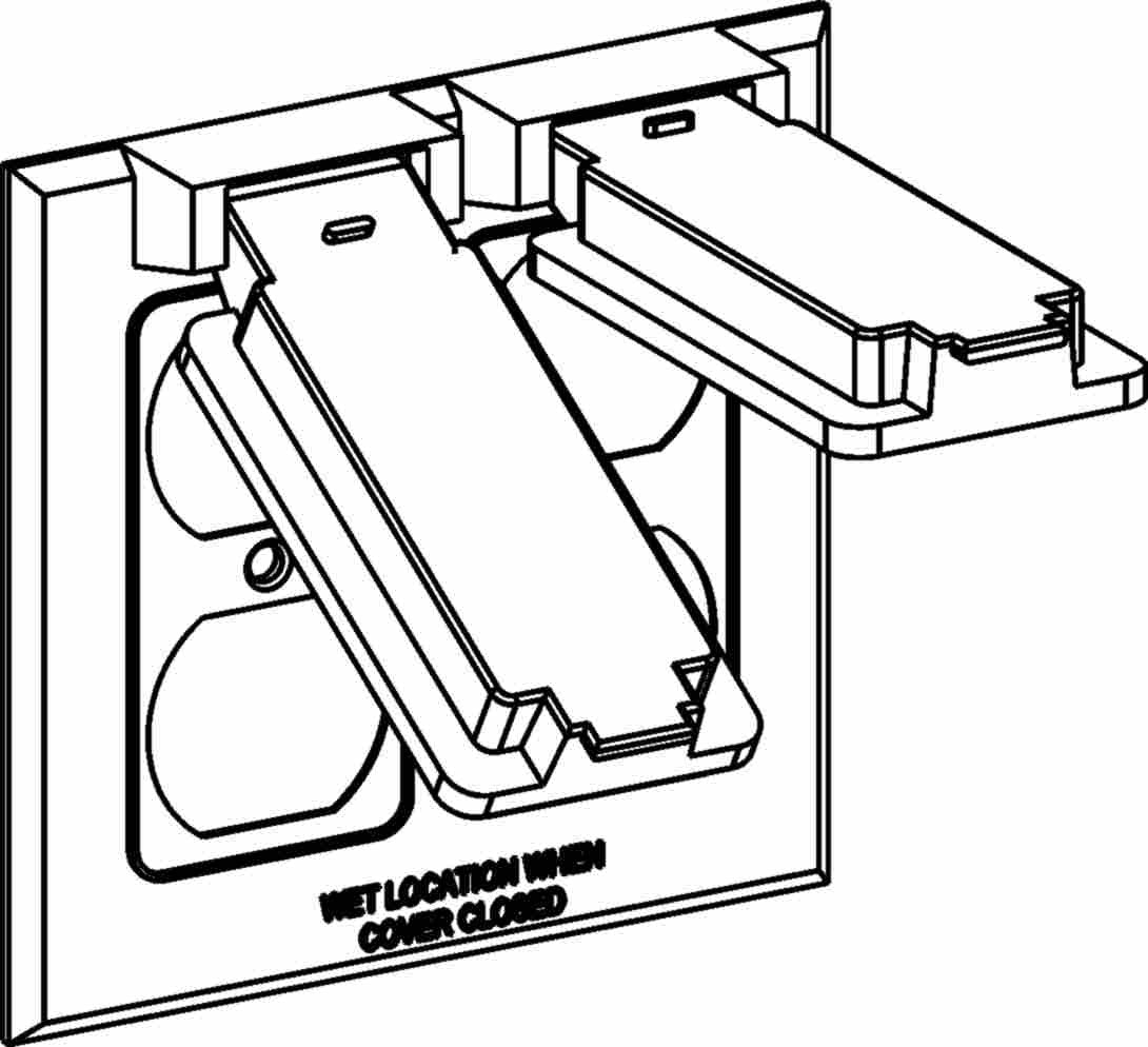 Orbit 2-Gang Weatherproof Duplex Cover Gray 2C-2D - SKU 2C2D