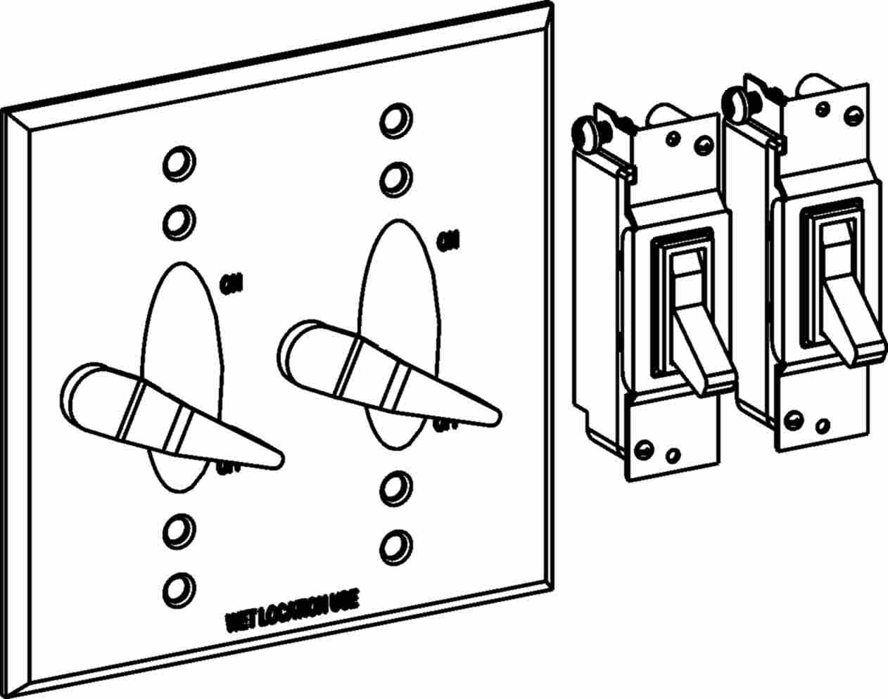 Orbit 2-Gang Weatherproof Lever Switch Cover White 2C-2SW-W - SKU 2C2SWW