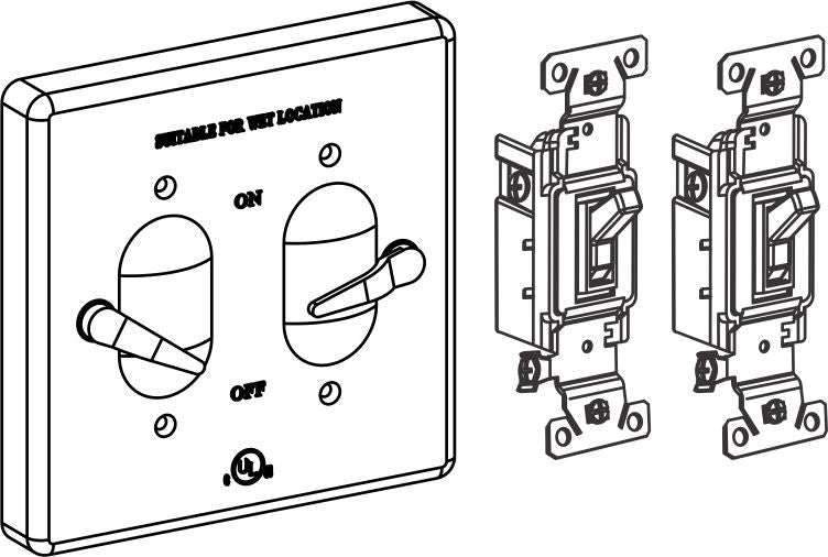 Orbit 2-Gang Weatherproof Lever Switch Cover 15A White 2CA-SW15-W - SKU 2CASW15W