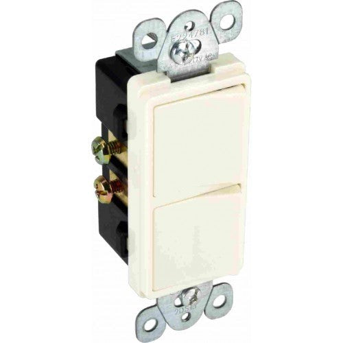 Orbit 15A Double Combination Decorator Switch Ivory 2DS15I
