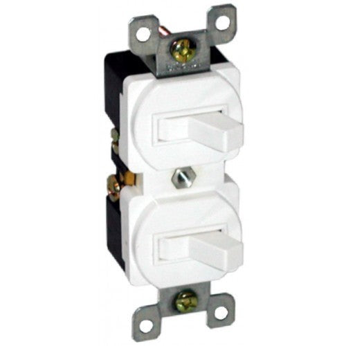 Orbit 15A Single-Pole Stack Toggle Switch Ivory 2TS15-I - SKU 2TS15I