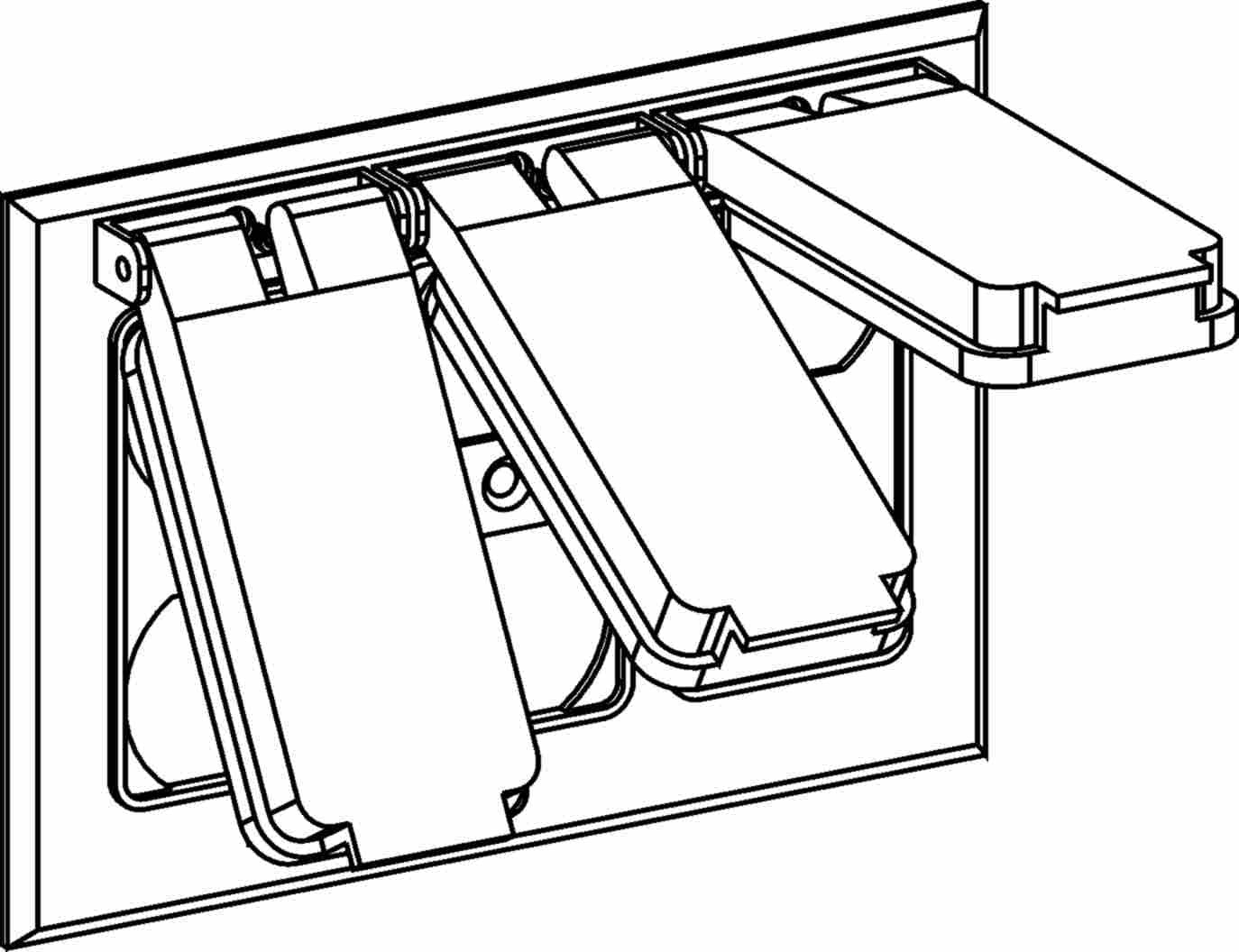 Orbit 3-Gang Weatherproof Duplex Cover 3C-3D - SKU 3C3D
