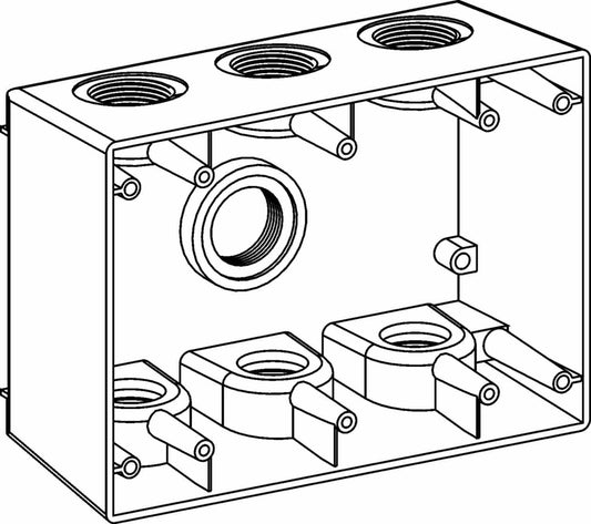Orbit 3-Gang Weatherproof Box 7 Hub 1/2 in hub size 2-5/8 in Deep 3DB50-7 - SKU 3DB507