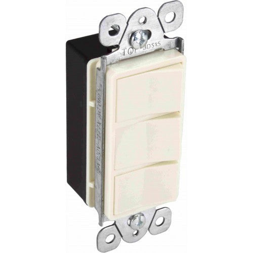 Orbit 15A Triple Combination Decorator Switch Black 3DS15-BK - SKU 3DS15BK