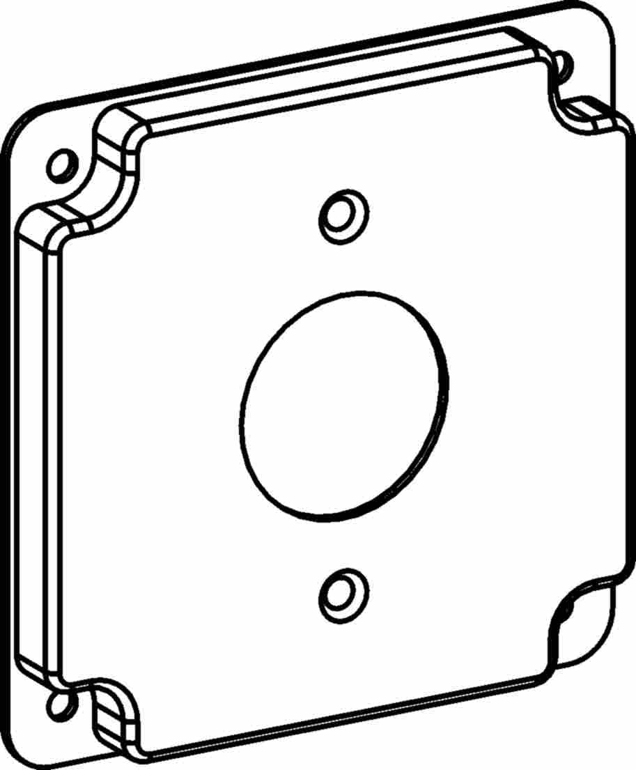 Orbit 4S 1/2 in Raised Single Receptacle Industrial Cover 4403