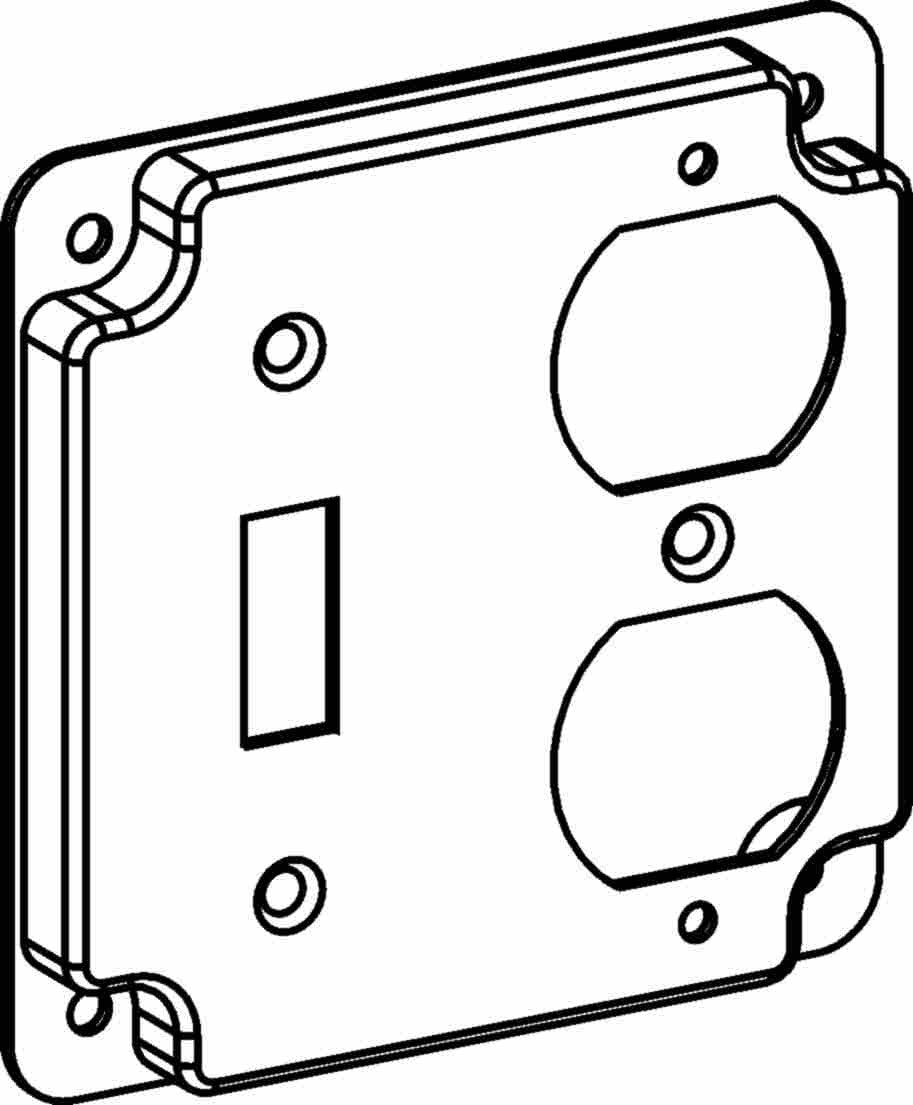Orbit 4S 1/2 in Raised Duplex Receptacle Industrial Cover 4412