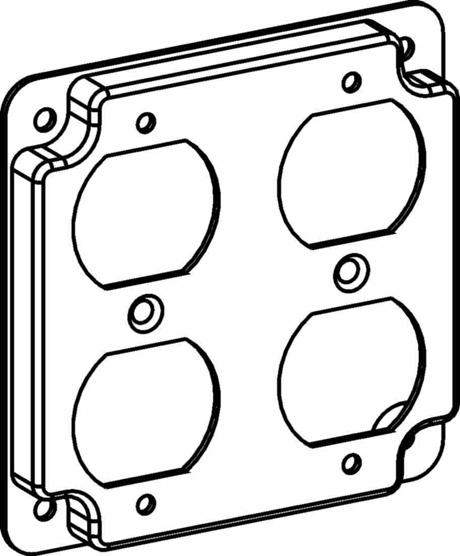 Orbit 4S 1/2 in Raised Duplex Receptacles Industrial Cover 4422