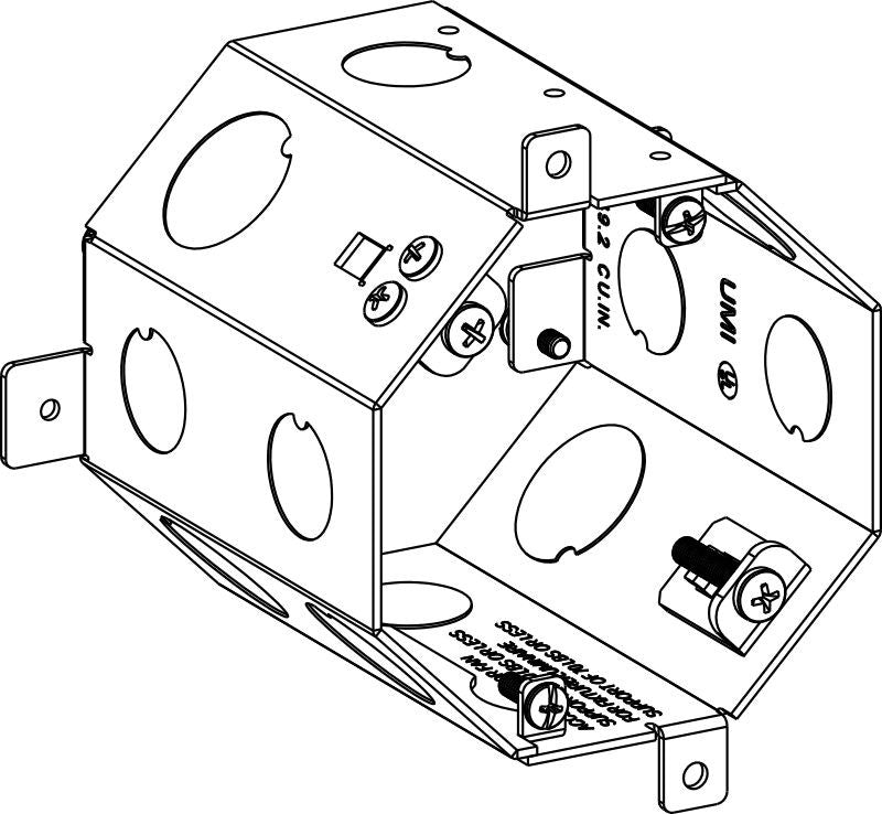 Orbit 4 in Octagonal 4 in Deep Fan support Concrete Box 4CB-F