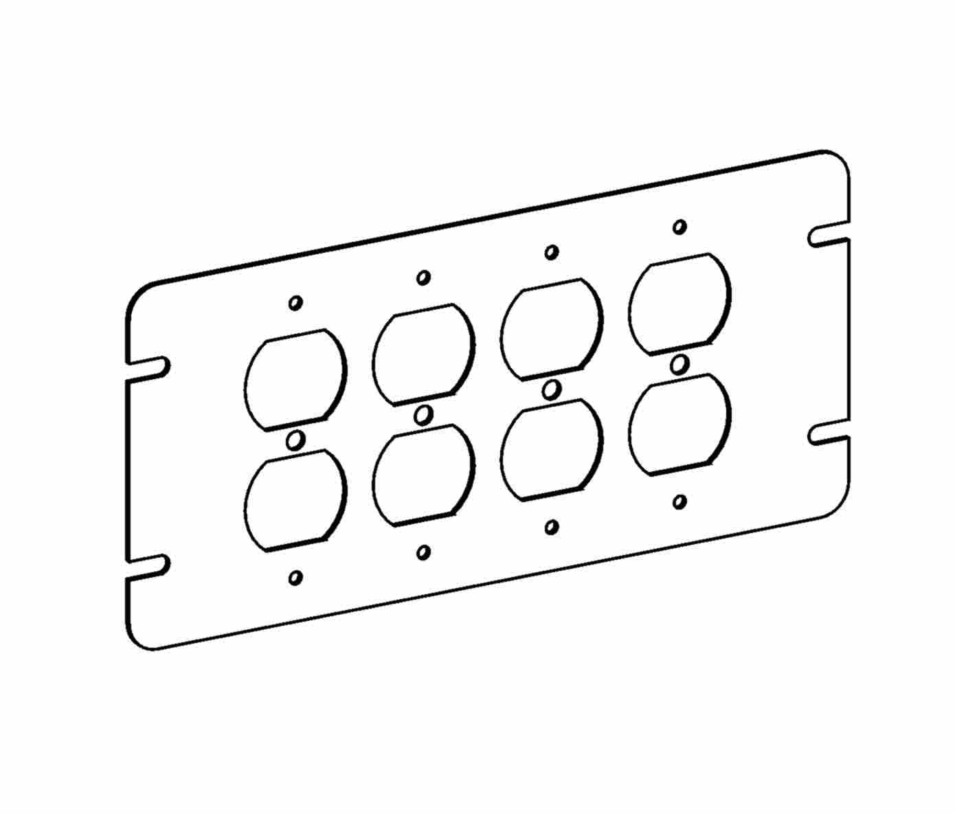 Orbit 4-Gang Duplex Receptacles Switch Box Cover 4M4-DR