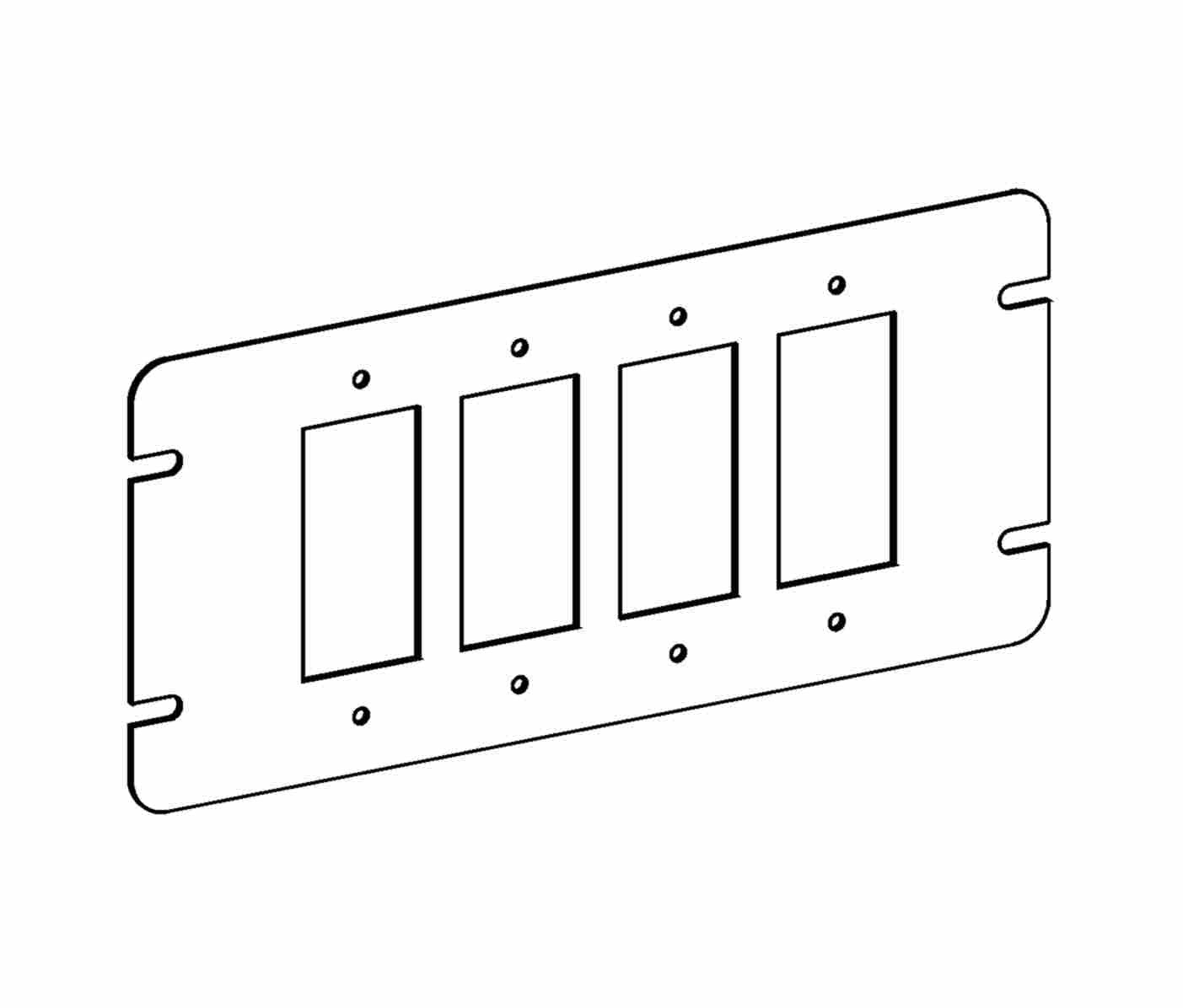 Orbit 4-Gang GFCI / Decorators Switch Box Cover 4M4-GFI