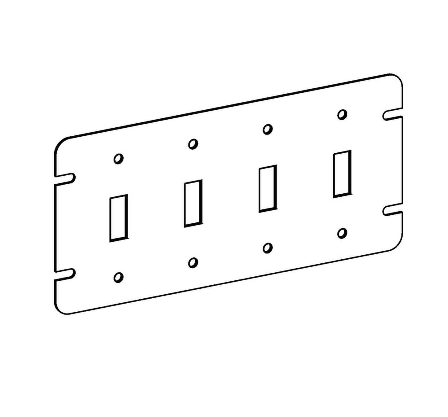 Orbit 4-Gang Toggle Switchs Switch Box Cover 4M4-TS