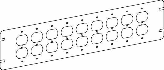 Orbit 9-Gang Duplex Receptacles Switch Box Cover 4M9-DR