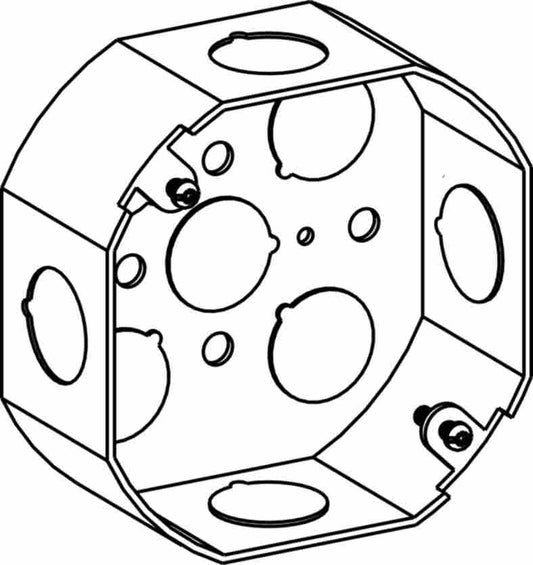 Orbit 4 in Octagon 1-1/2 in Deep 4O Octagon Steel Box 1/2 in Knockouts 4RB-50