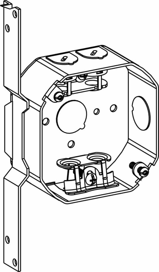 Orbit 4 in Octagon 1-1/2 in Deep 4O Octagon Steel Box MC Clamp FB Bracket 4RB-MC-FB