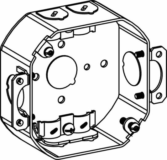 Orbit 4 in Octagon 1-1/2 in Deep 4O Octagon Steel Box NM Clamp Ears 4RB-NM-E