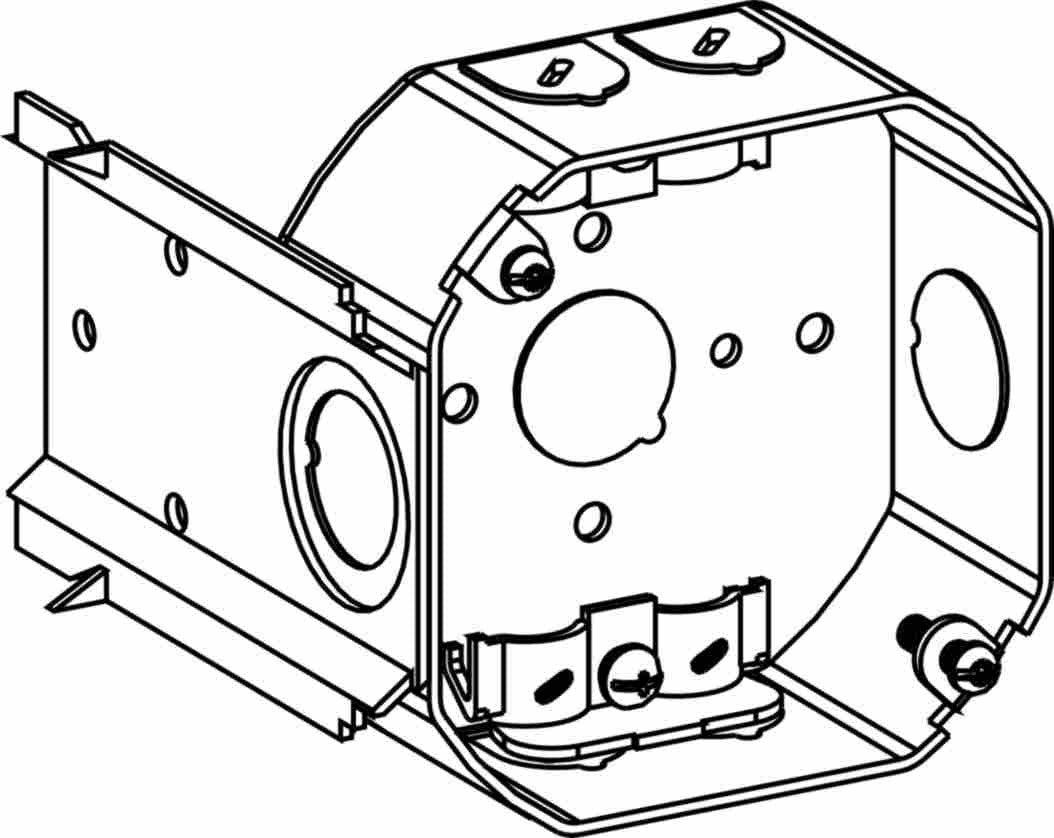 Orbit 4 in Octagon 1-1/2 in Deep 4O Octagon Steel Box NM Clamp LB Bracket 4RB-NM-LB