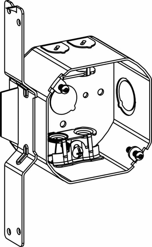 Orbit 4 in Octagon 2-1/8 in Deep 4O Octagon Steel Box MC Clamp FB Bracket 4RDB-MC-FB