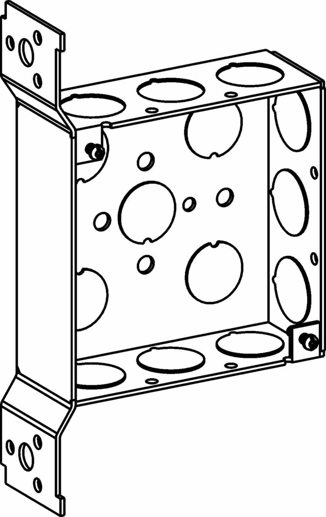Orbit 4 in Square 1-1/2 in Deep 4S Square Steel Box FB Bracket 4SB-50-FB